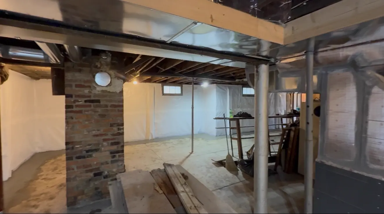 Sealed and waterproofed basement walls after system installation — Liberty, Missouri