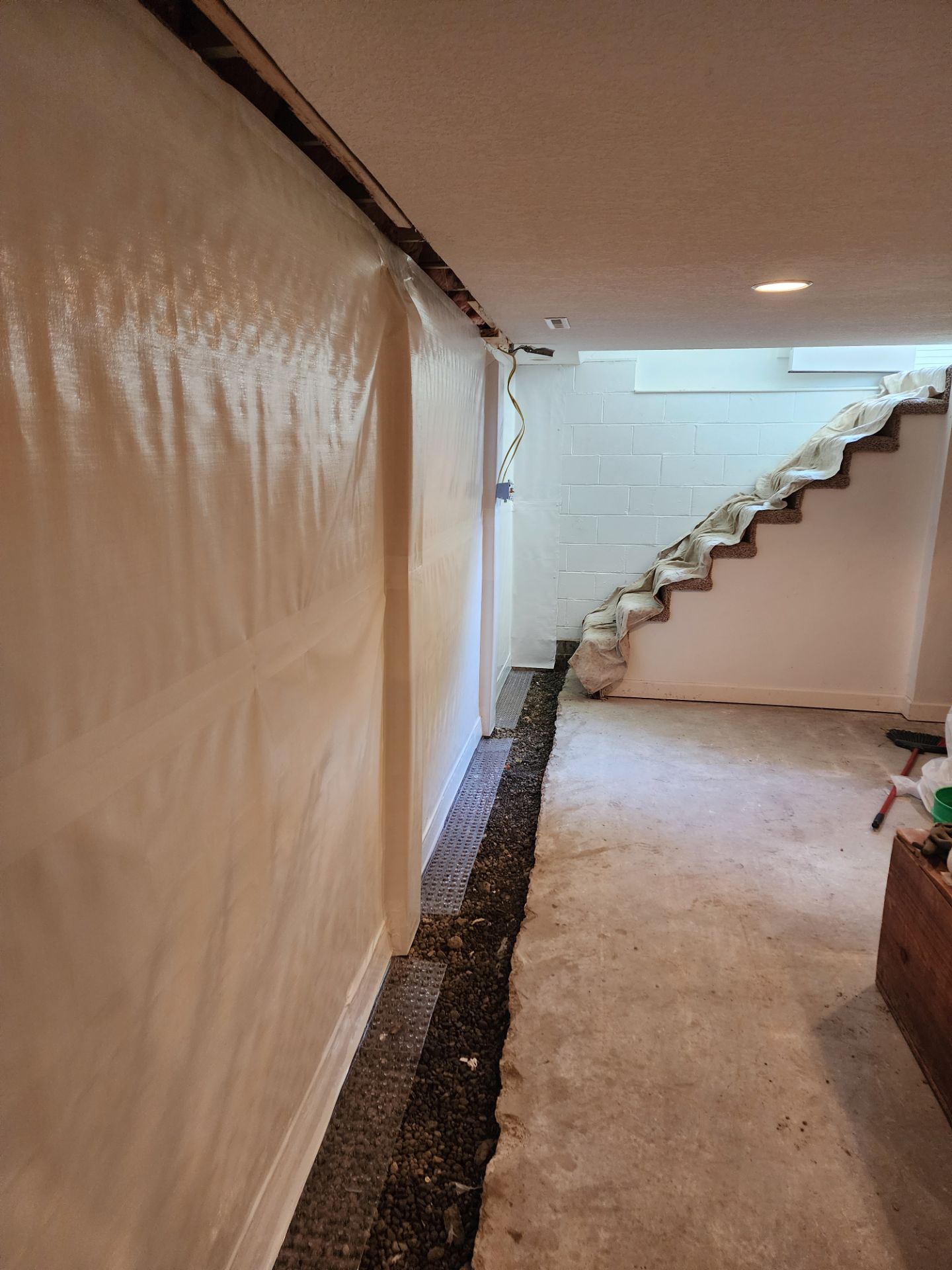 Basement Waterproofing project in Overland Park, KS
