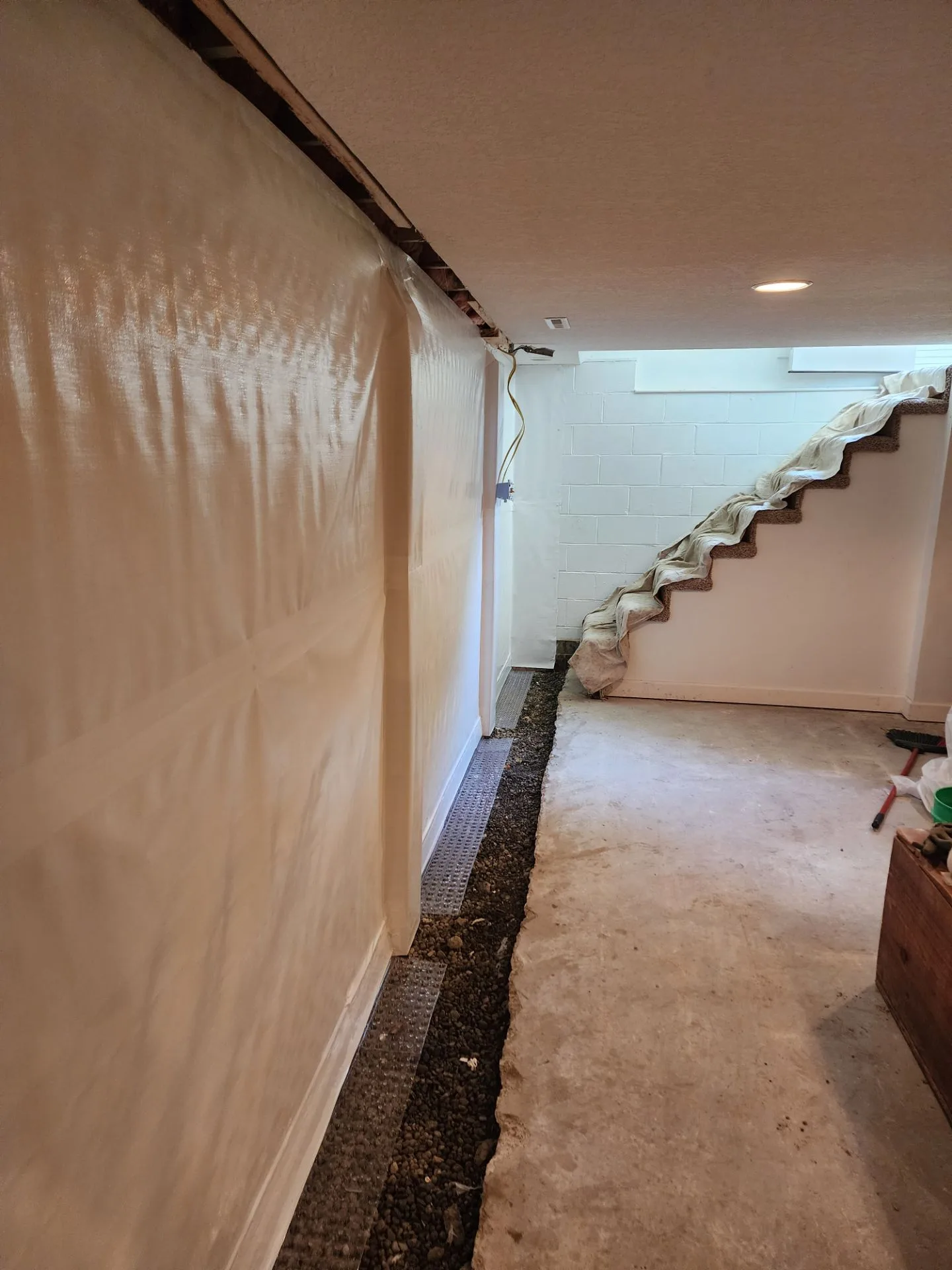 Basement Waterproofing project in Overland Park, KS