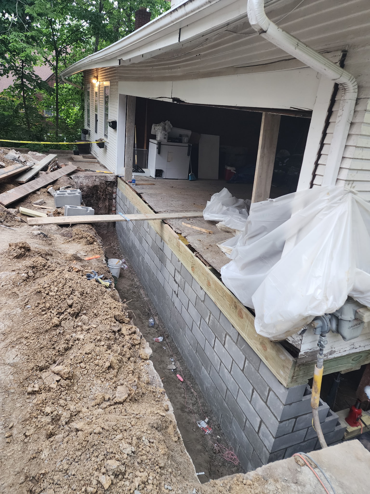 Foundation Repair — Block Wall Rebuild project in Raytown, MO