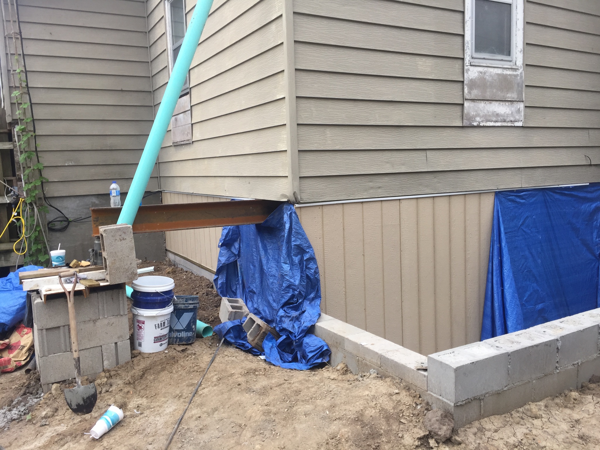 Foundation Piering project in Lenexa, KS