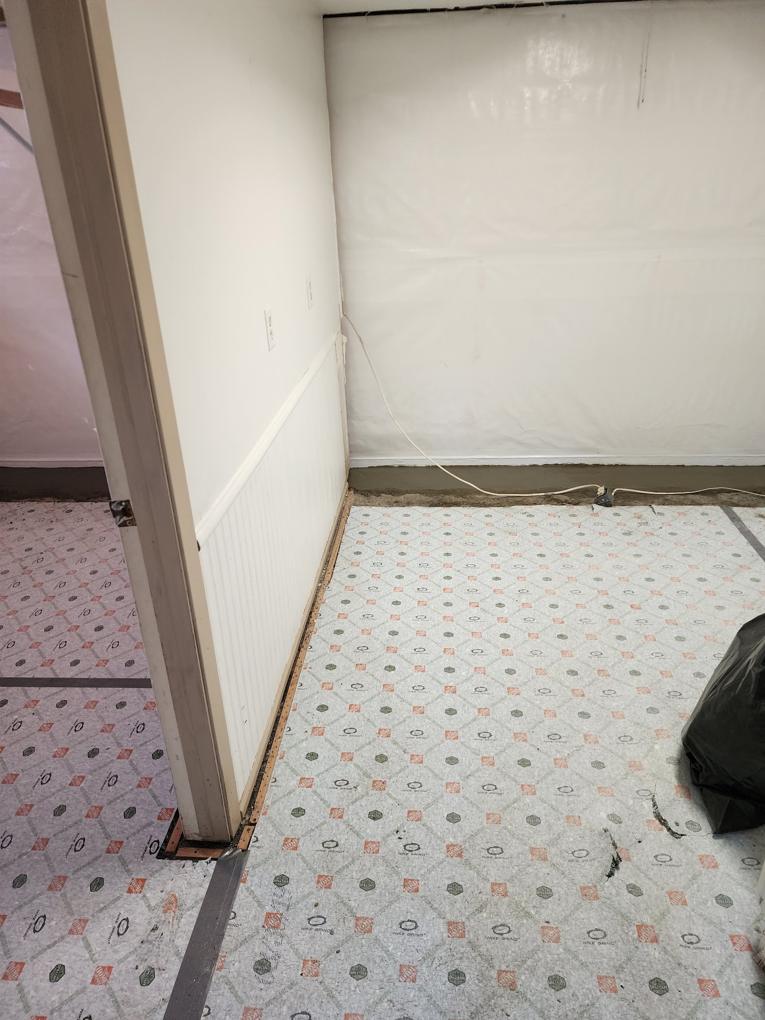 Vapor barrier membrane installed on basement wall — Blue Springs, MO