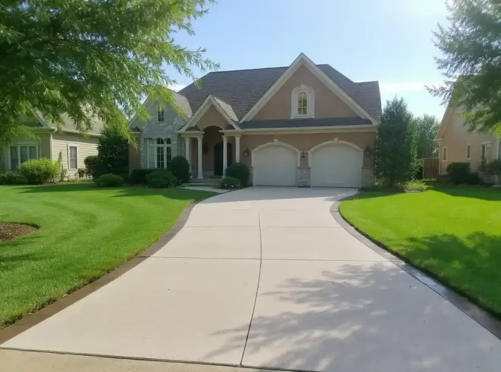 Concrete driveway poured by JLB in Waukee, Iowa