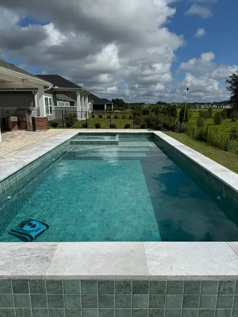 Elegance by Kisol Praia fiberglass pool shell — pool installation by JLB in Grimes, Iowa