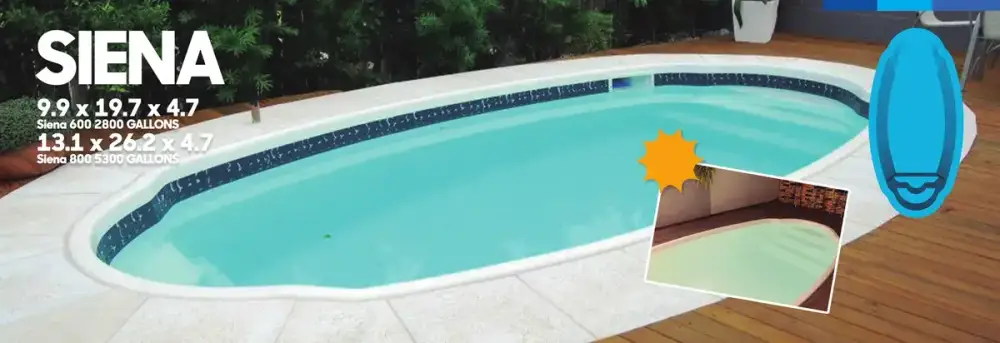Exclusive Pools Siena fiberglass pool shell — pool installation by JLB in Grimes, Iowa