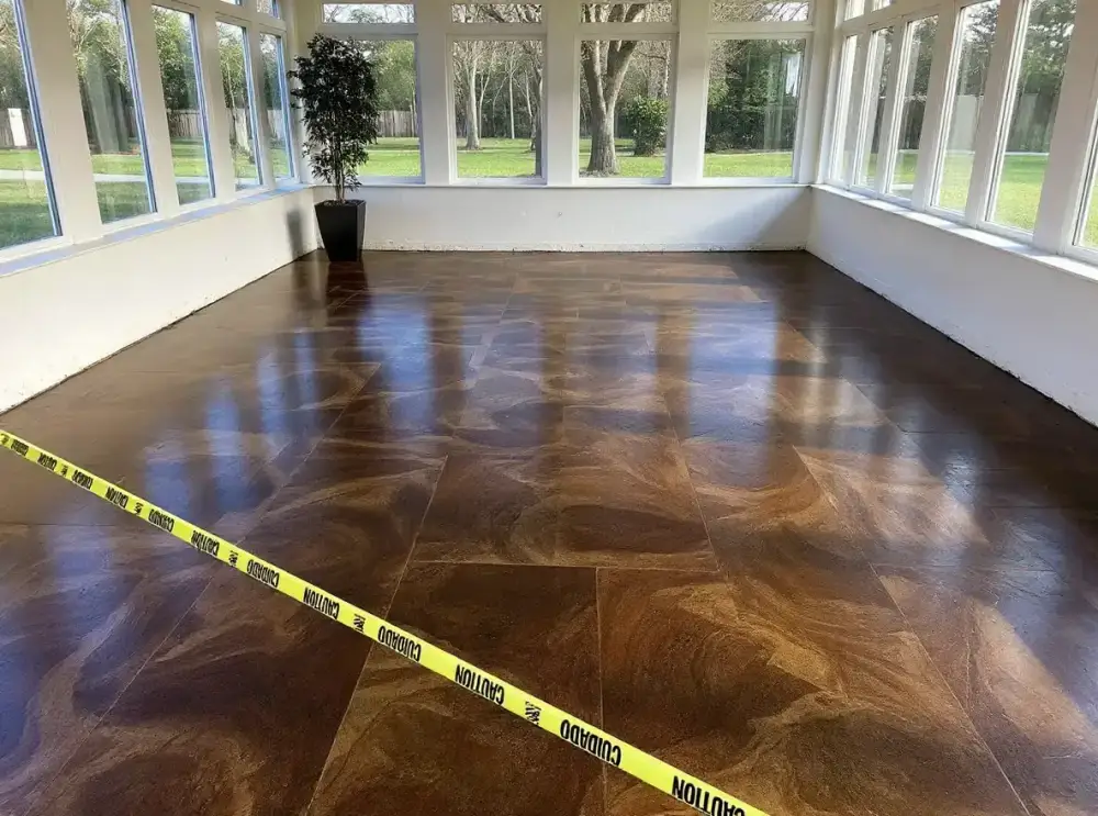 Walnut acid-stained concrete — stained concrete by JLB in Ames, Iowa