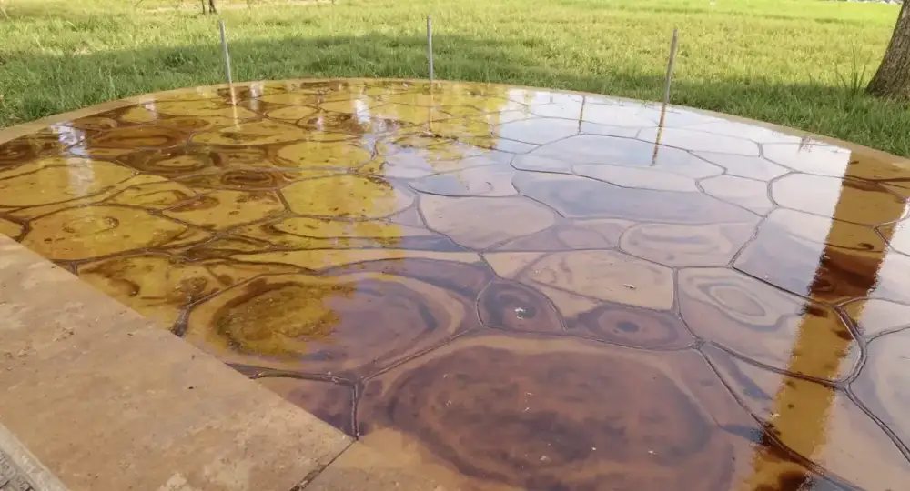 Stained and colored concrete by JLB in Ames, Iowa