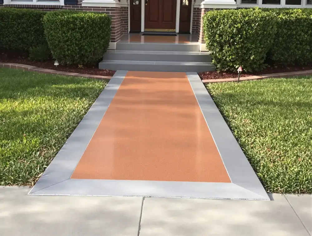 Colored concrete walkway — stained concrete by JLB in Ames, Iowa