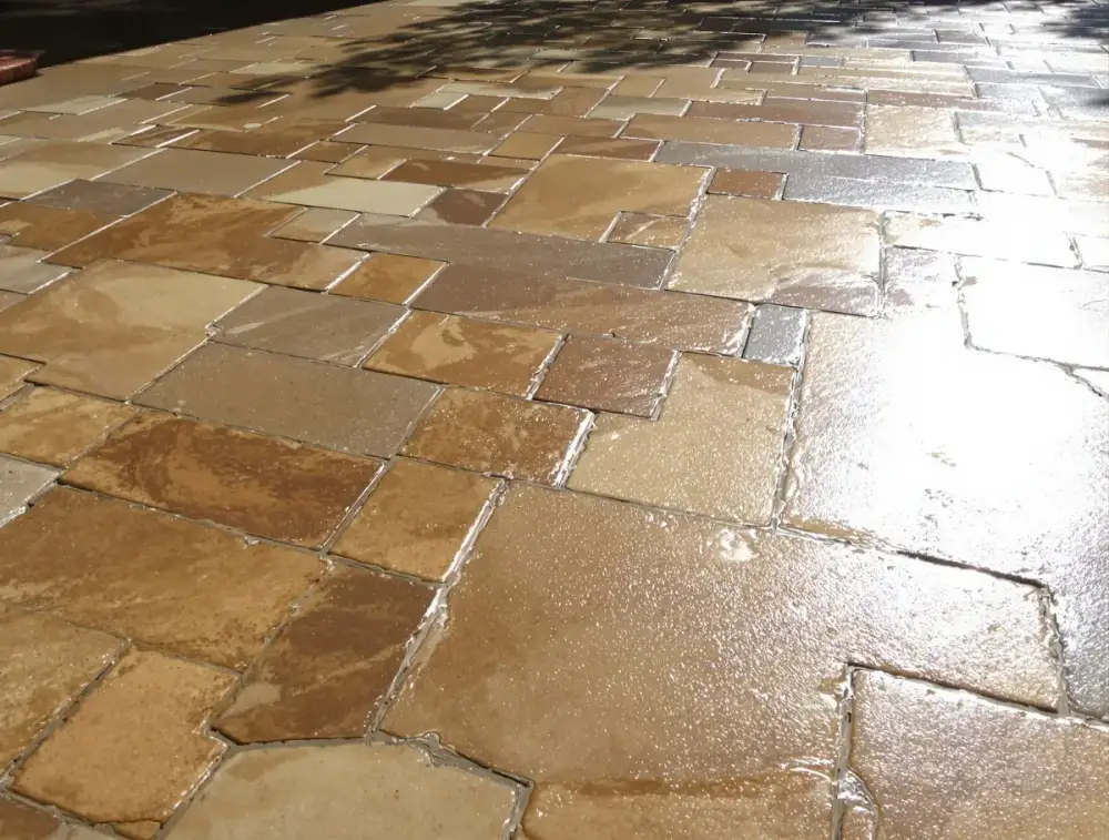 Ashlar stamped concrete detail — stamped concrete by JLB in Altoona, Iowa