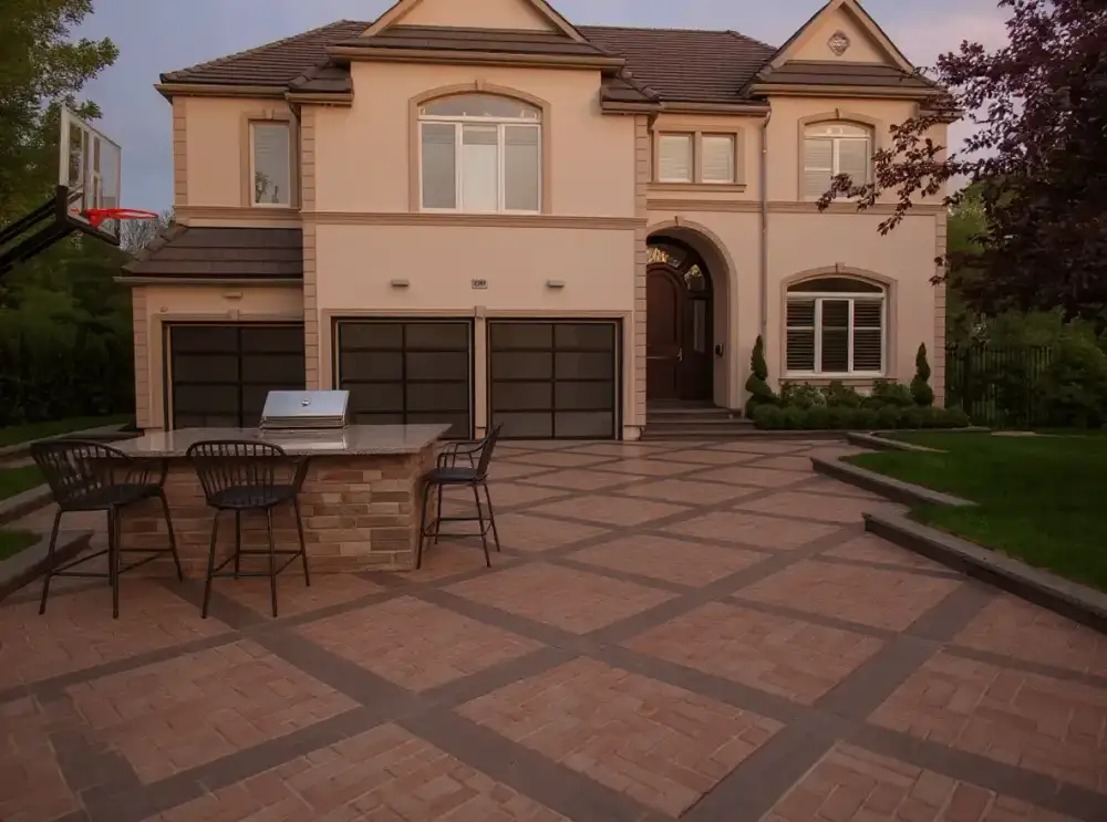 Herringbone stamped concrete — stamped concrete by JLB in Altoona, Iowa