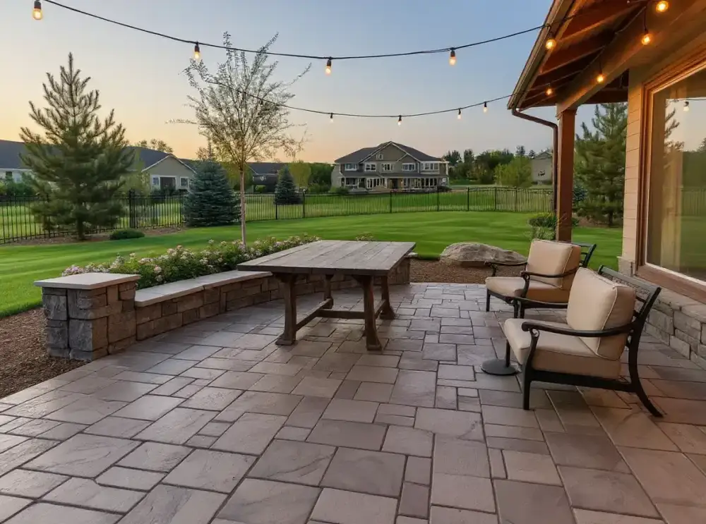 Sandstone slate stamped concrete — stamped concrete by JLB in Altoona, Iowa