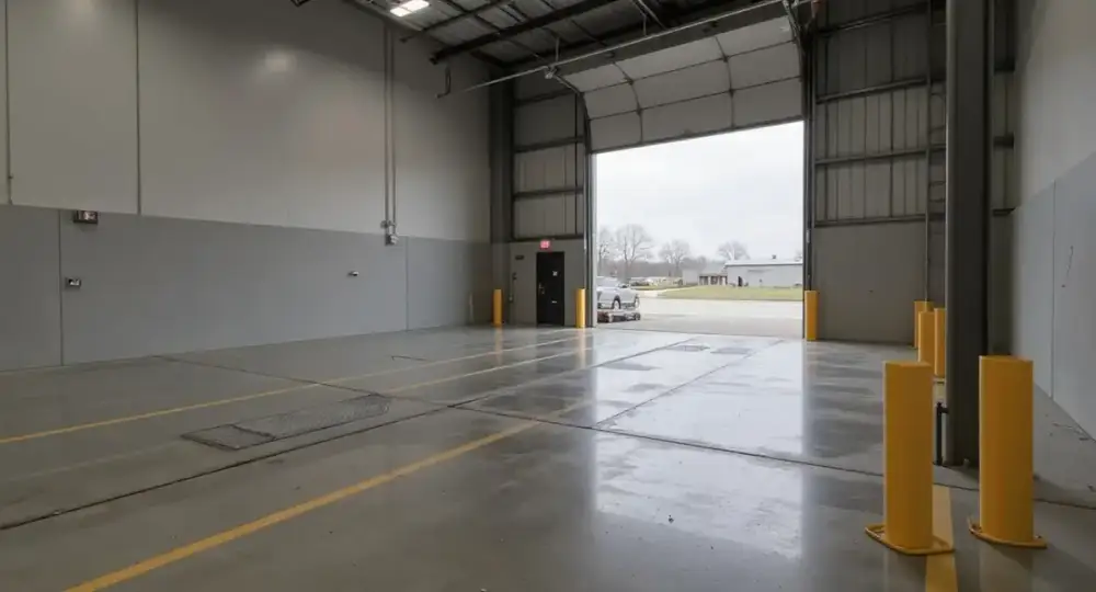 Warehouse loading dock concrete floor — industrial floors by JLB in Altoona, Iowa