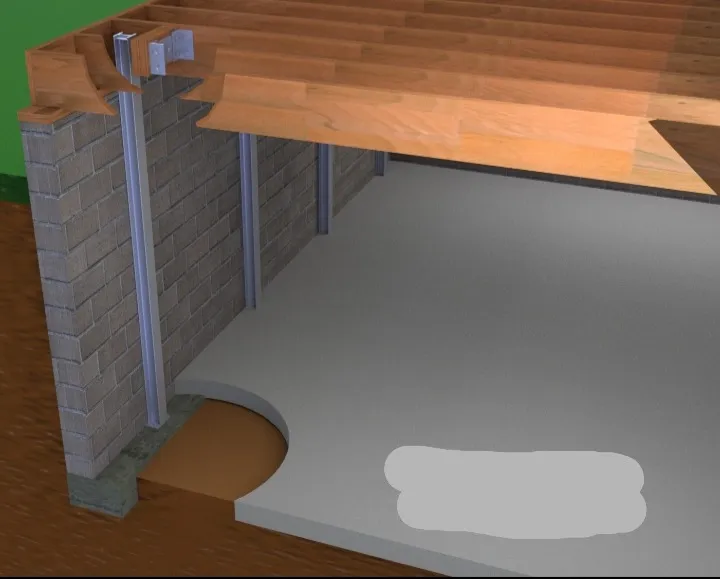 JLB steel brace system reinforces failing foundation wall in Grimes, IA
