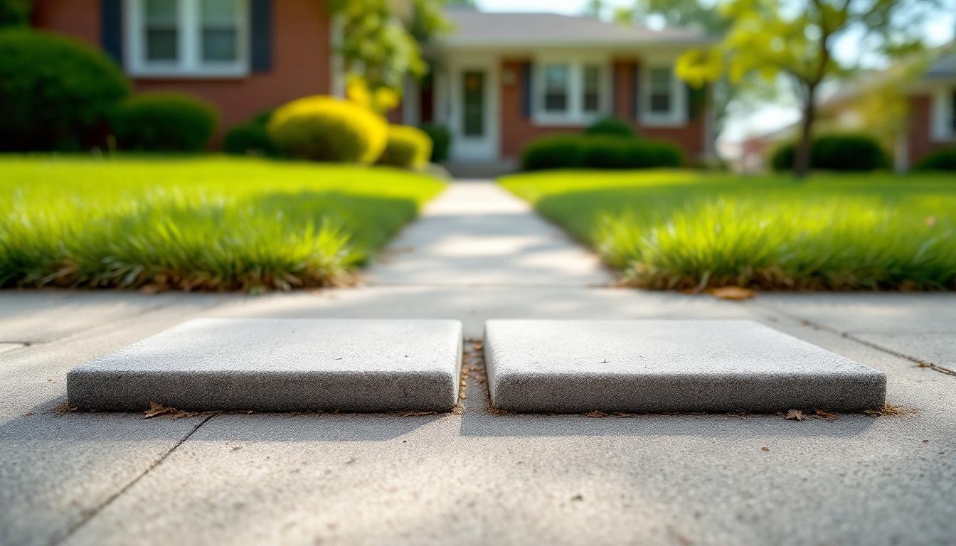 Sidewalk trip hazard fixed with concrete leveling foam