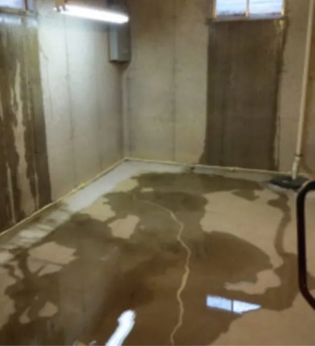Basement waterproofing drain tile before concrete pour